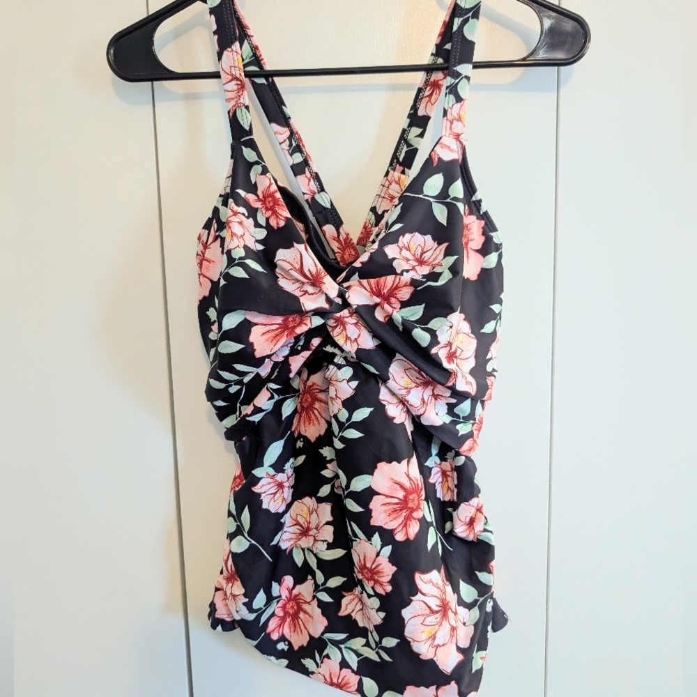 Grace Karin Two Piece Tankini Swimsuit Boy Short Pink Navy Blue Floral Lined